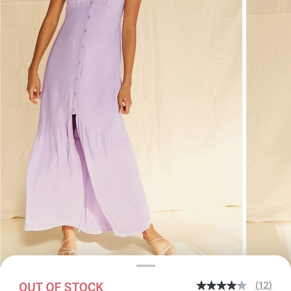 Ivory buttoned high-slit maxi dress - Picture 6 of 8